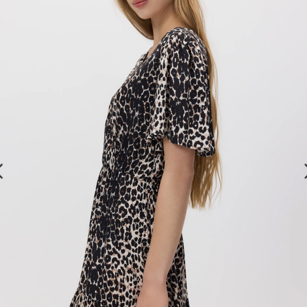 Reserved Black and Cream Midi Dress